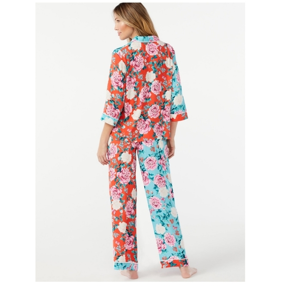 Sofia Vergara Woman's Intimates Cotton Satin Pajama Set- Standard and Plus Size - Picture 2 of 7